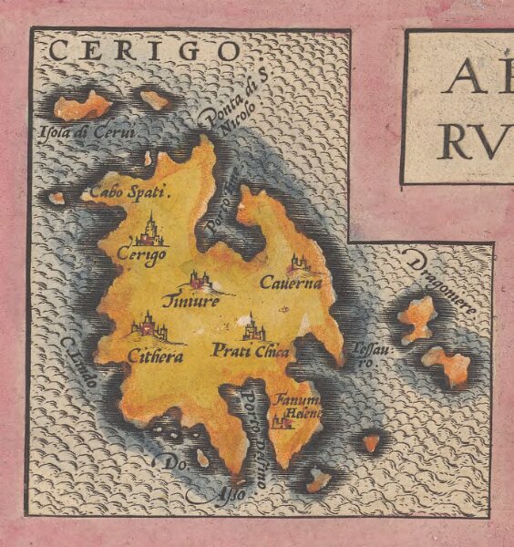 Archipelagi Insularum Aliquot Descrip., [Cerigo] [Karte], in: Theatrum orbis terrarum, S. 246.