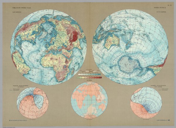 World - Physical.  Pergamon World Atlas.