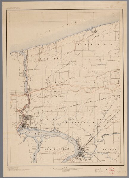 [Recto], uit: New York, Niagara Falls and vicinity / Henry Gannett, chief topographer ; H.M. Wilson, geographer in charge