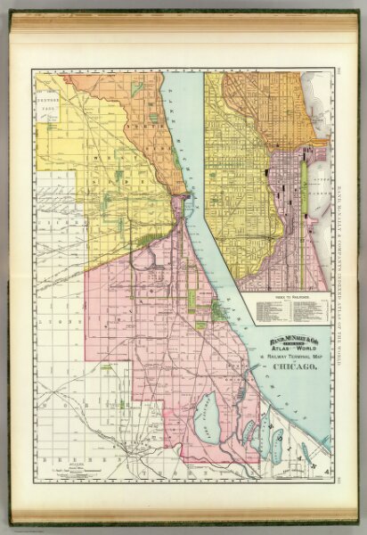 Chicago railway terminal map.