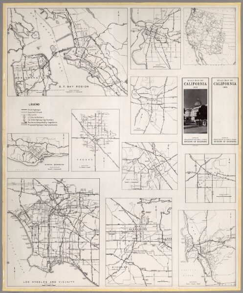 (Verso)  Road Map of the State of California, 1955.