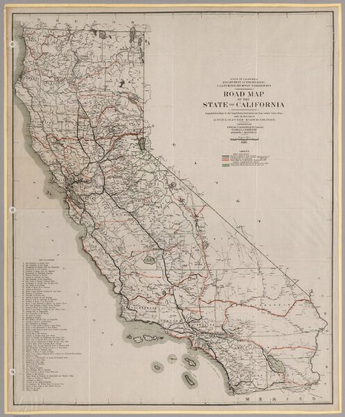 Road Map of the State of California, 1920.