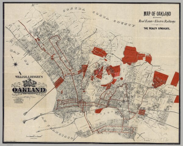 Map of Oakland and vicinity, Showing Real Estate & Electric Railways