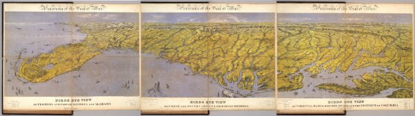 Composite: Panorama of the Seat of War. Birds Eye View (from) Virginia (to) Florida.