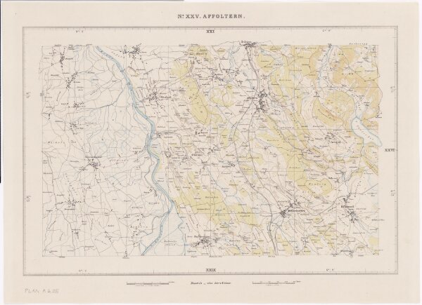 Topographische Karte des Kantons Zürich (Wild-Karte): Blatt XXV: Affoltern am Albis