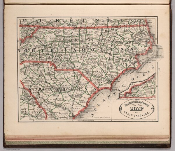 New Rail Road and Count Map of North Carolina.