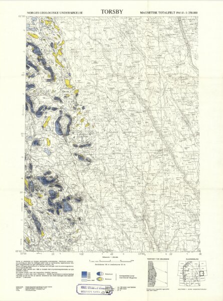 Geologiske kart 121-P: Kart med magnetisk totalfelt. Torsby