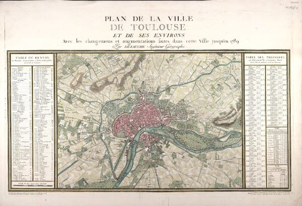 Plan de la ville de Toulouse et de ses environs