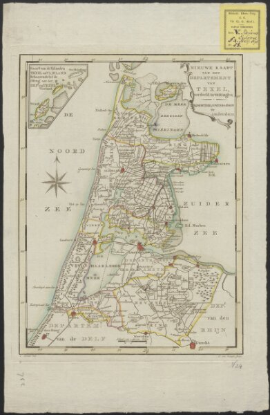 Nieuwe kaart van het departement van Texel, verdeeld in VII ringen