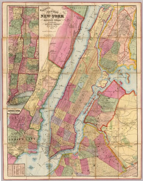 Watson's New Map Of New-York And Adjacent Cities.