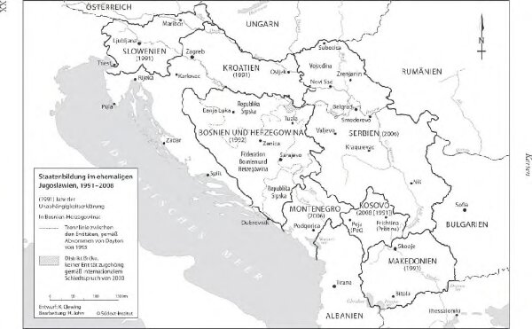 Staatenbildung im ehemaligen Jugoslawien, 1991 - 2008