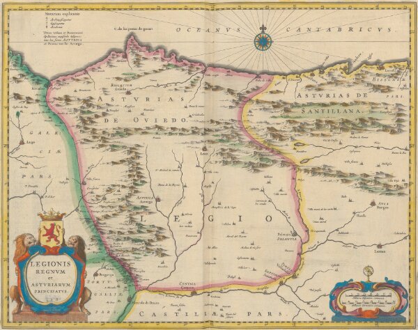 Legionis Regnum et Asturiarum Principatus. [Karte], in: Gerardi Mercatoris et I. Hondii Newer Atlas, oder, Grosses Weltbuch, Bd. 2, S. 186.