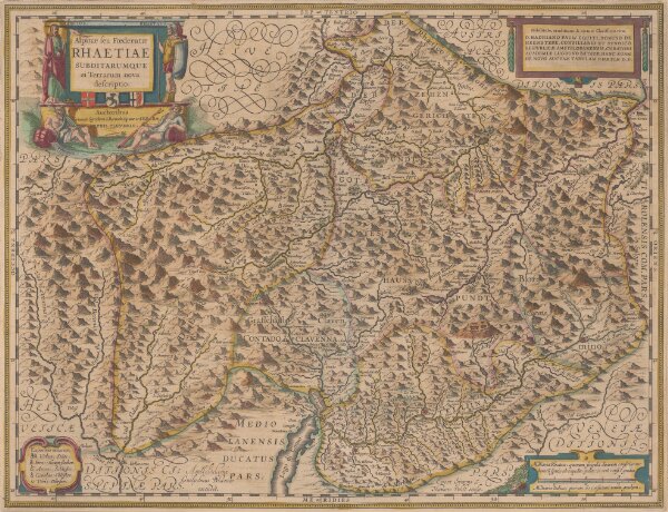 Alpinae seu Foederatae Rhaetiae Subditarumque ei Terrarum nova descriptio. [Karte], in: Novus Atlas, das ist, Weltbeschreibung, Bd. 1, S. 248.