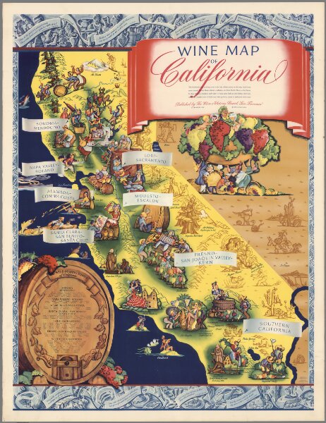 Wine Map of California.