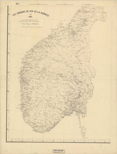 Spesielle kart 2-1: Norges jernbaner i 1851