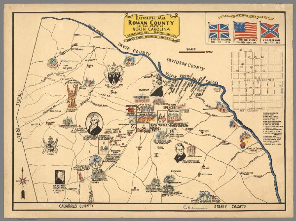 Historical Map, Rowan County in the State of North Carolina.
