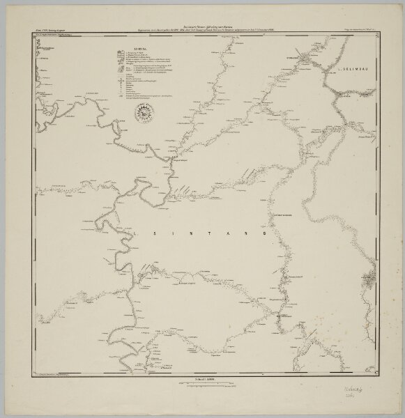 Blad XVIII Batang Loepar, blad n, uit: Residentie Wester-Afdeeling van Borneo : weg- en rivierkaart / Topographisch Bureau