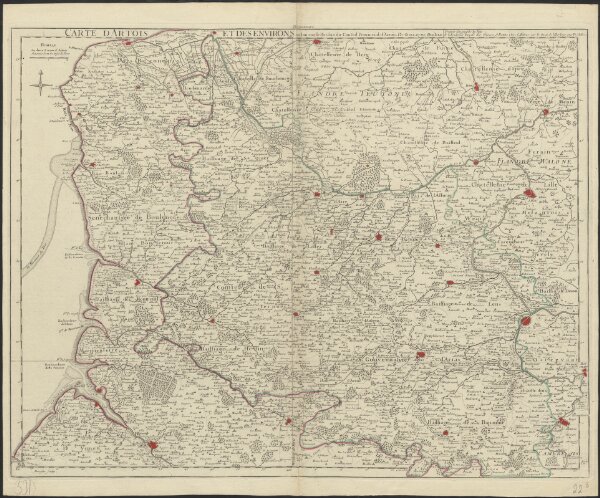 Carte d'Artois et des environs ou lon voit le Ressort du Conseil Provincial d'Artois