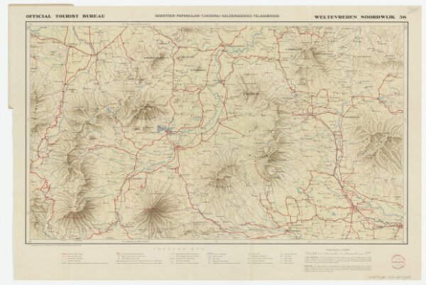 [Kaart], uit: Goentoer-Papandajan-Tjikoeraj-Galoenggoeg-Telagabodas / Topografische Inrichting, Batavia