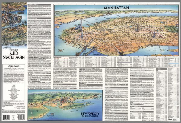 Manhattan.  New York City Regional Coastline.  Text:  Tourist Information.