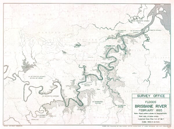 Flood map Brisbane River floods of February 1893