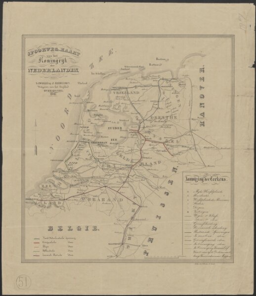 Spoorwegkaart van het Koningrijk der Nederlanden