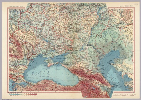 U.S.S.R. in Europe - South.  Pergamon World Atlas.