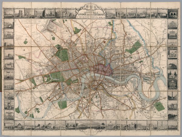 Tallis's illustrated plan of London and its environs