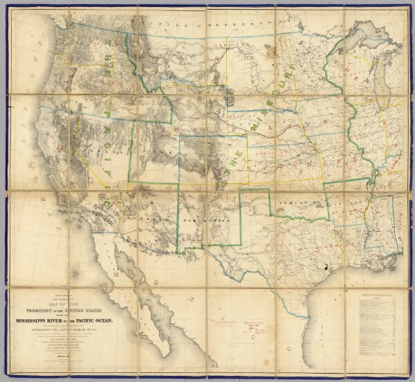 Map Of The Territory Of The United States From The Mississippi River To The Pacific Ocean.