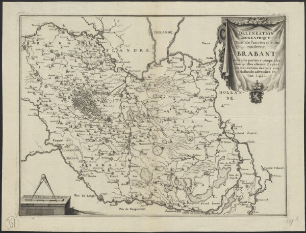 Délineation géographique, tant de l'ancien que du moderne Brabant avecq les parties y comprinses selon qu'elles estoient devant les inondations des terre vers la Hollande advenues en l'an 1421