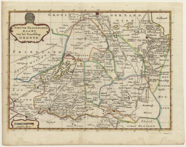 Nieuwe naaukeurige kaart van het graafschap Drente.