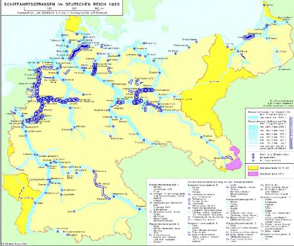 Schiffahrtsstraßen im Deutschen Reich 1920