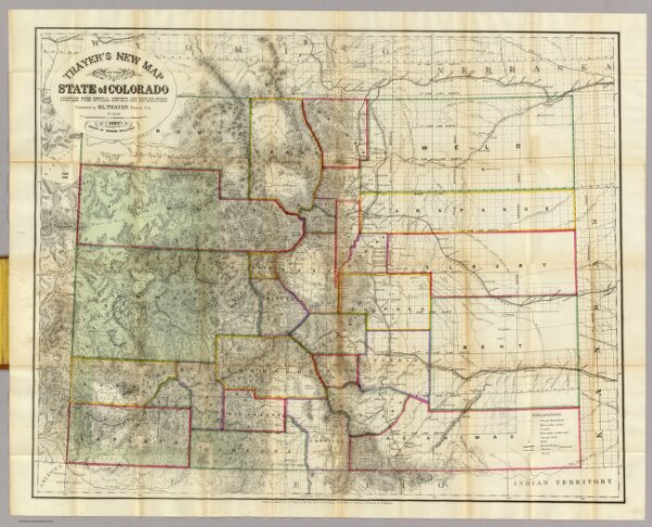 Thayer's New Map Of The State of Colorado.
