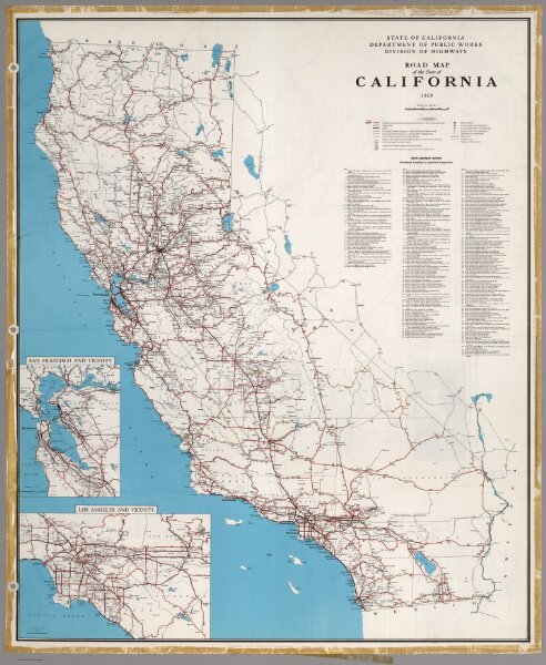 Road Map of the State of California, 1959.