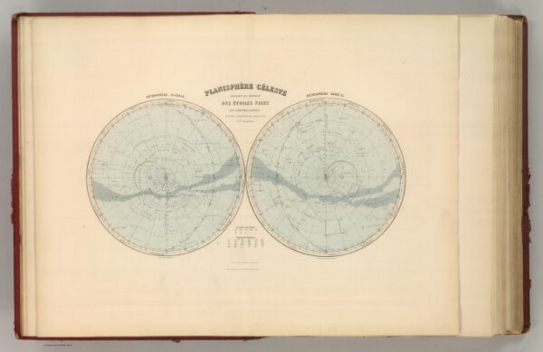 Planisphere Celeste.  Hemisphere Austral.  Hemisphere Boreal.
