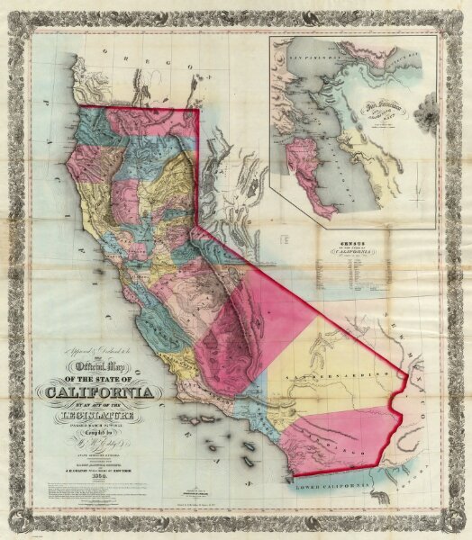 Official map of the State of California.