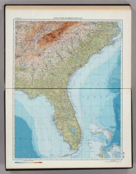 203-204.  United States of America, South East.  The World Atlas.
