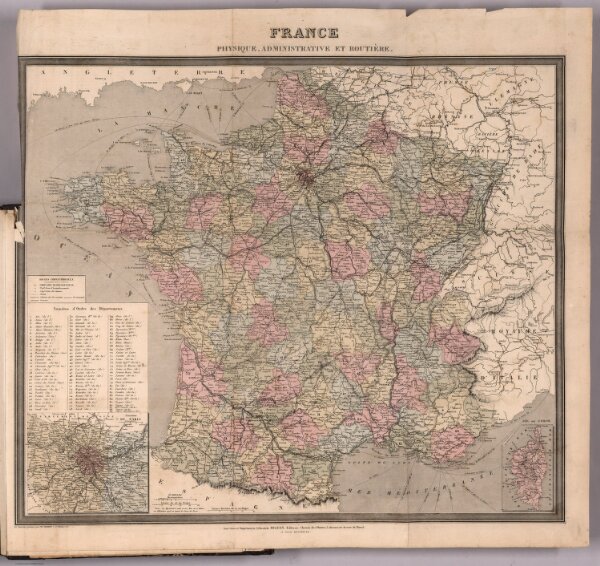 France, Physique, Administrative et Routiere.  (inset) Paris.