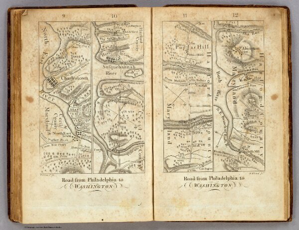 Road from Philadelphia to Washington. (Maps) 9, 10, 11 and 12.