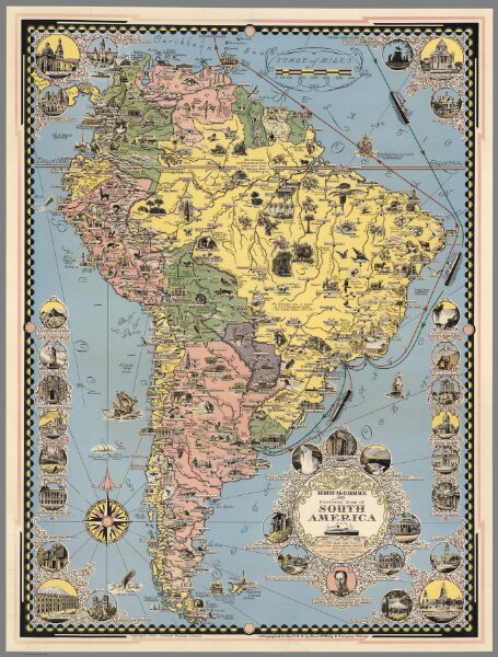 Moore-McCormack Lines Pictorial Map of South America