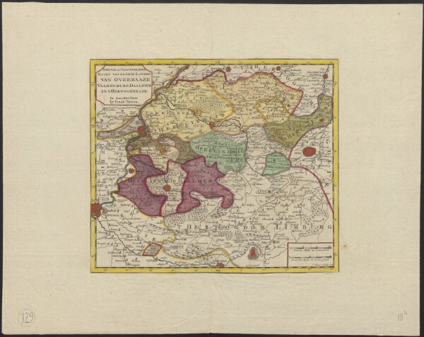 Nieuwe en naauwkeurige kaart van de drie landen van Overmaaze, Valkenburg, Daalhem en 's Hertogenrade