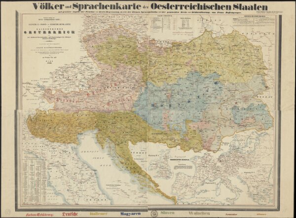 General-, Post- und Eisenbahnkarte des Kaiserthumes Oesterreich und der nächsten Grenzlaender, mit Ergaenzungen der übrigen Staaten in Europa