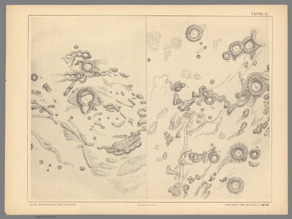 Tafel II. Fauth, Phil. Atlas von 25 topographischen Spezialkarten des Mondes