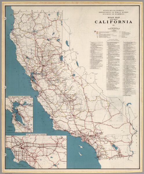 Road Map of the State of California, 1951.