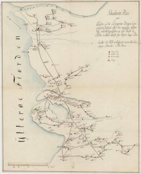Kartblad 182: Situations Plan over Længden af det Schogenske Dragon Compagnie District