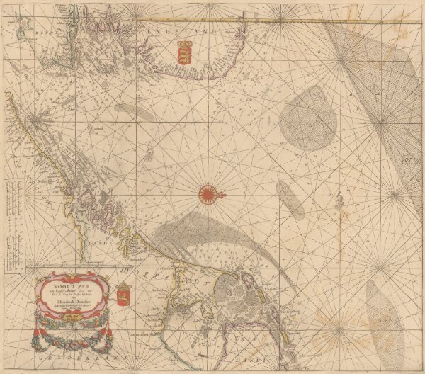 Noord Zee van beoosten Amelant Bos totdoor de Hoofden [Karte], in: De Nieuwe Groote Vermeerderde Zee-Atlas ofte Water-Werelt, S. 29.