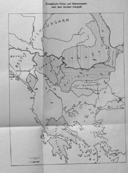 Karten zum russisch-türkischen Krieg 1877-1878. Europäische Türkei und Balkanstaaten nach dem Berliner Kongress