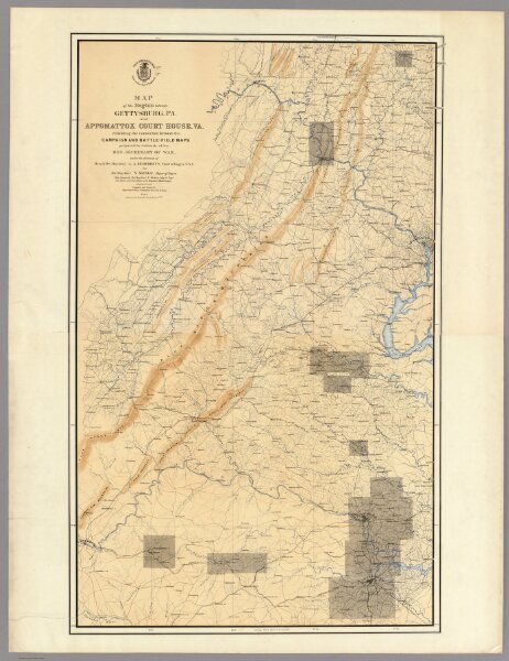 Map of the Region between Gettysburg, Pa. and Appomattox Court House, Va.