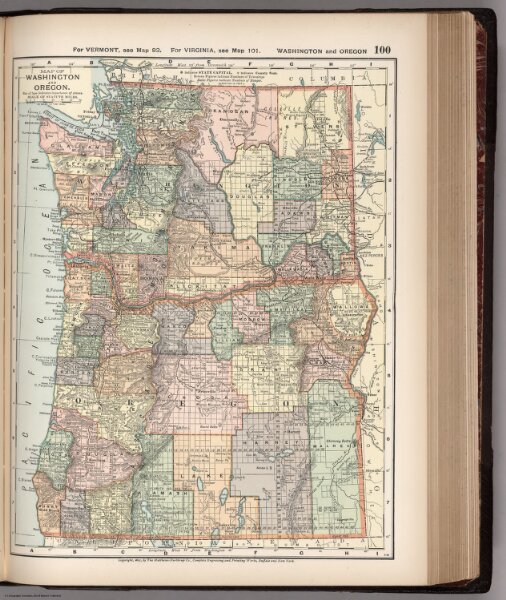 Map of Washington and Oregon. 100