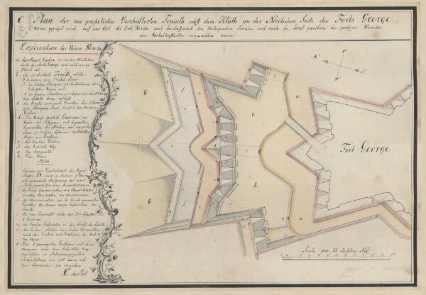 C. Plan des neu projectirten Geschüllerten Tenaille auff dem Klüth an der Nordlichen Seite des Forts George.